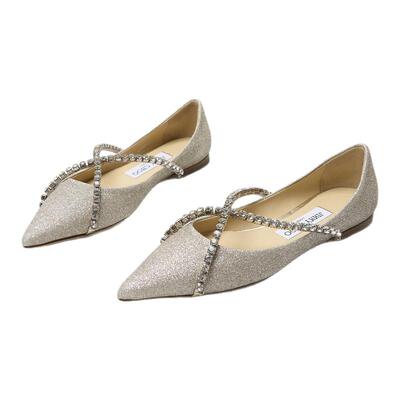 Jimmy Choo 女士GENEVI FLAT简约舒适平底鞋银泰百货精品 301596
