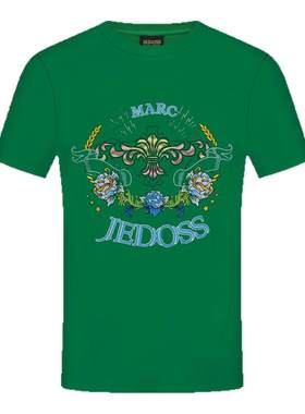 JEDOSS/爵迪斯男装春夏新款经典LOGO刺绣烫钻短袖T恤MG320BS