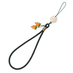 琼睿新款柿柿如意手机挂绳短款手腕挂绳女琉璃柿子挂坠U盘包包挂件绳手机链精致挂绳手机壳挂饰高级手机绳子