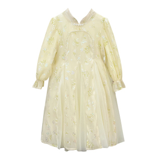 女童连衣裙秋冬加绒2026新款新中式儿童秋季裙子小女孩洋气公主裙