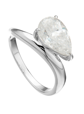 AHCHOO 静奢3克拉鹅蛋莫桑石戒指小众高级感S925纯银不规则指环女