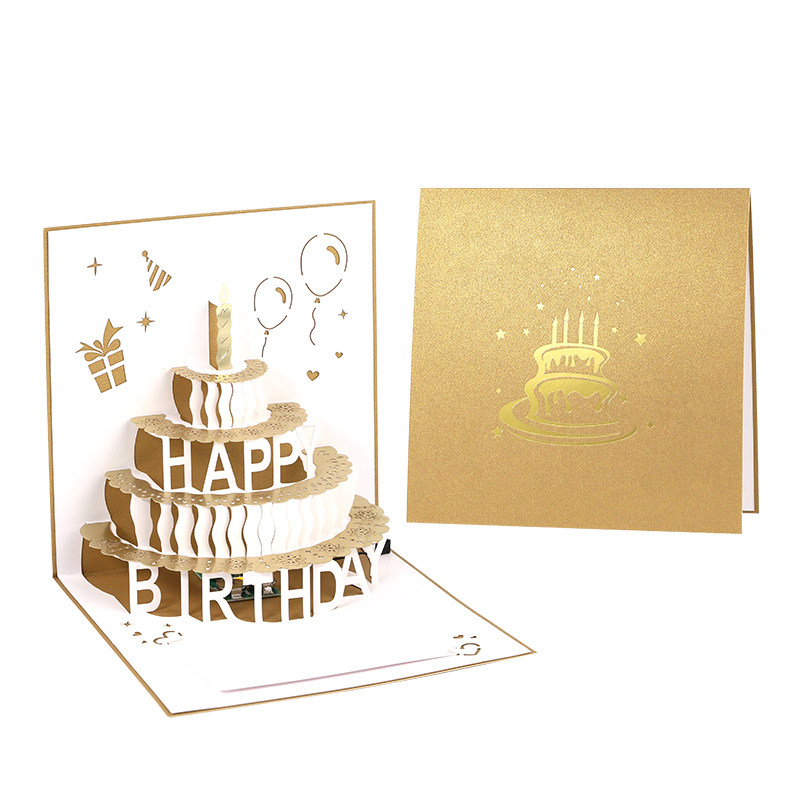 生日贺卡立体3d录音定制写字音乐diy手工礼物高级感祝福员工卡片