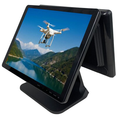 收银POS机触摸显示器 双屏电容触摸 15寸电脑显示器 HDMI