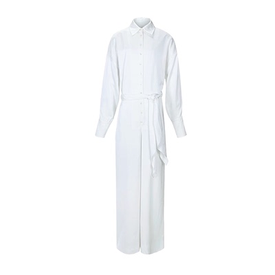 高腰直筒宽松连衣阔腿裤工装女