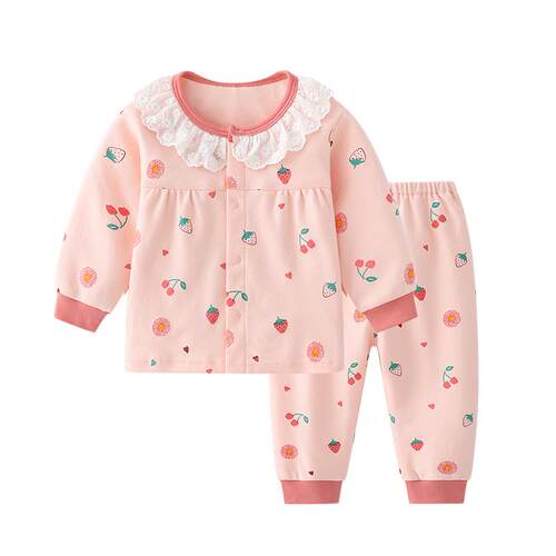 女童春秋装秋衣套装小童宝宝公主衣服纯棉可爱超萌洋气内衣两件装