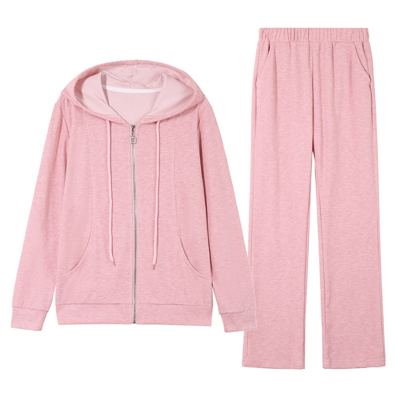 开衫连帽休闲运动服套装女士春秋