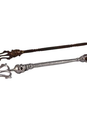 藏式密宗铜铁精细铸造三叉杖摆件