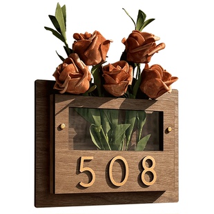 2025年新款门牌号高级感轻奢家用号码牌定制家庭住宅房间房号入户门欢迎回家仪式感创意插花装饰门口门号定做