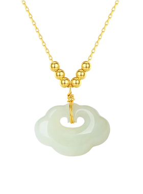 2026年本命年和田玉长命锁吊坠女