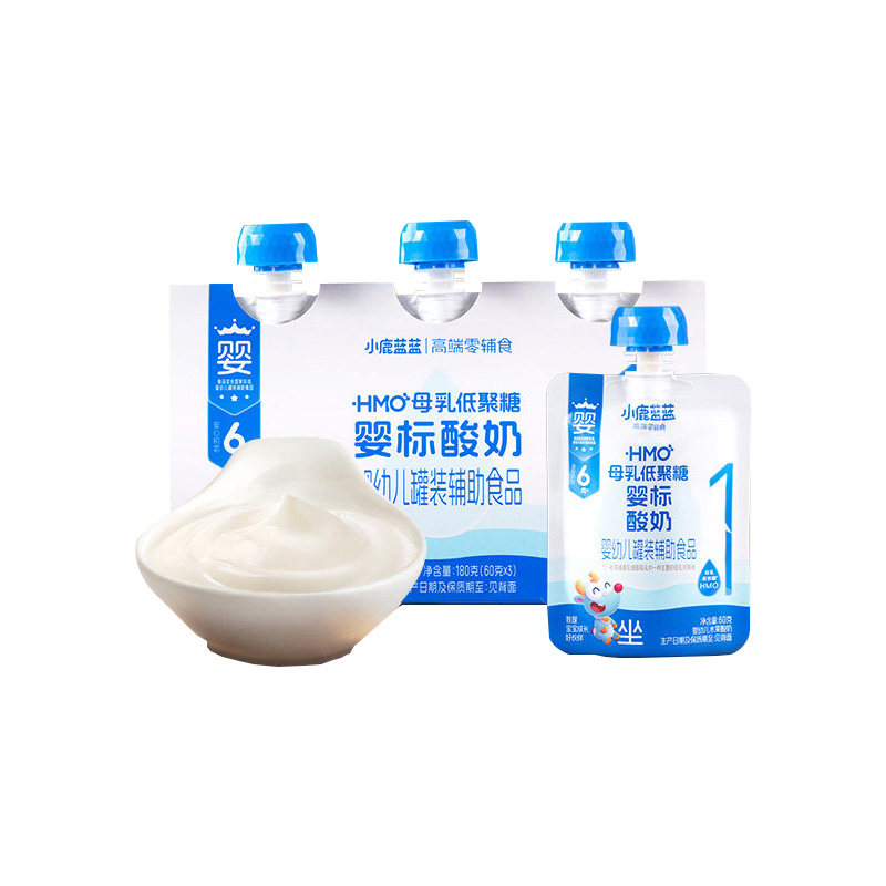 小鹿蓝蓝婴儿酸奶60g*6袋益生菌无添加6月+常温婴标宝宝辅食酸奶