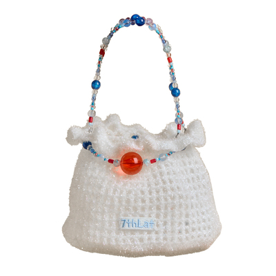 7THLAT月光白花朵水桶包手作包