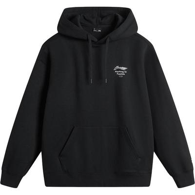 李宁情侣连帽卫衣针织上衣