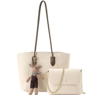 畹町新款拼色子母包托特包女简约时尚通勤多用包斜挎单肩包大容量