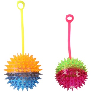 六一节礼物小礼品弹力球摆摊玩具夜光跳跳球发光球类带绳按摩球