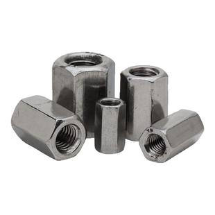 304不锈钢焊接六角螺母接头螺母加厚加长链接螺母M6M8M10M12M16