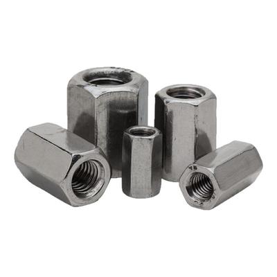 304不锈钢焊接六角螺母接头螺母加厚加长链接螺母M6M8M10M12M16