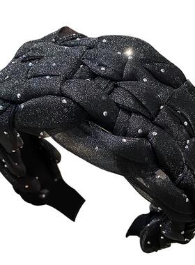 显脸小高颅顶发箍女2026新款高级感浪漫星空点钻超宽头箍发卡头饰