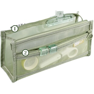 透明网纱笔袋学生考试专用文具袋初中高中生铅笔袋双层立体大容量文具盒女孩款2024新款简约便携收纳袋高颜值