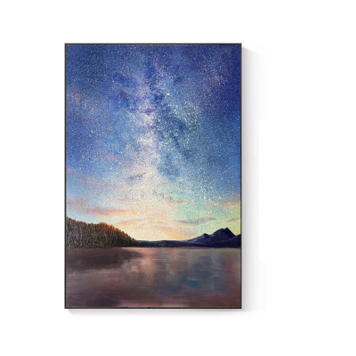 手绘油画奶油风沙发背景画