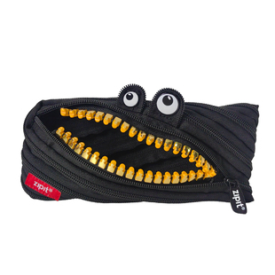 ZIPIT经典大金牙系列拉链笔袋创意学生文具搞怪笔盒超大容量流行小学生黑色紫色蓝色儿童文具盒