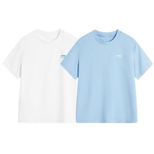 李宁童装男童速干短袖T恤儿童2026夏季透气运动上衣大童薄夏装2件