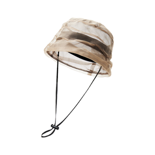 盈妹清浅简意丨复古通透褶皱礼帽遮白发帽子真丝薄款透气2025新款