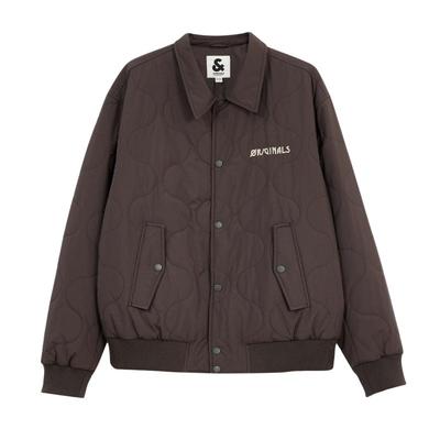 t区绫致杰克琼斯秋冬时尚百搭宽松短棉衣外套字母刺绣翻领棉服男