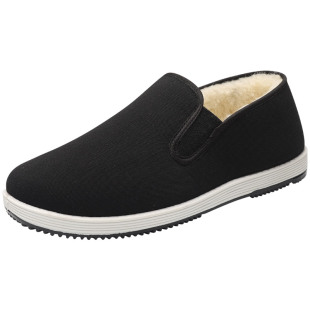 冬季老北京布鞋男中老年加绒加厚保暖老人一脚蹬工作防寒羊毛棉鞋