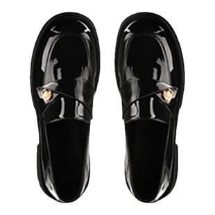 真皮版~小金币厚底小皮鞋女粗跟2025新款真皮单鞋英伦JK乐福鞋