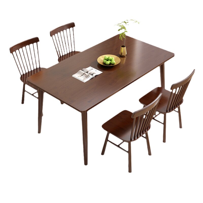实木餐桌长方桌吃饭桌子现代简约