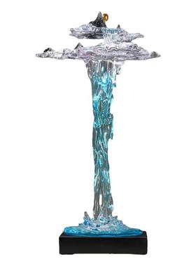 高山流水落地生财假山大摆件客厅玄关壁龛屏风办公室装饰艺术景观