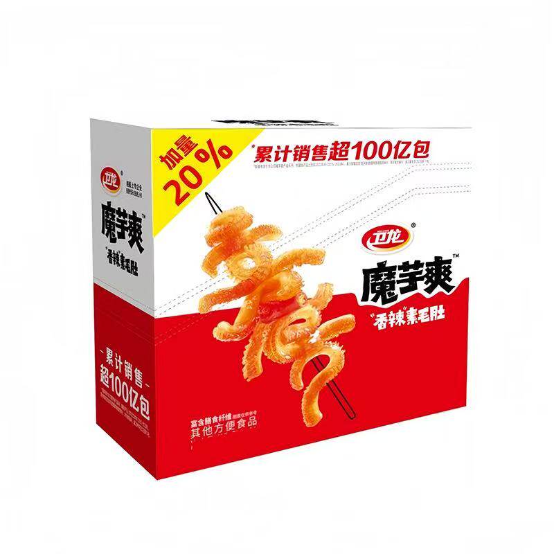 卫龙魔芋爽加量装18g魔芋丝素毛肚辣条香辣麻辣酸辣网红休闲零食