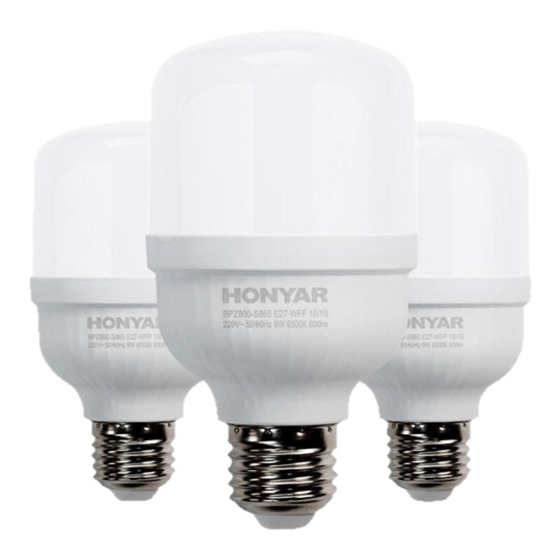 鸿雁照明LED球泡灯节能灯9W12W26W螺口高显色大功率灯泡家用超亮