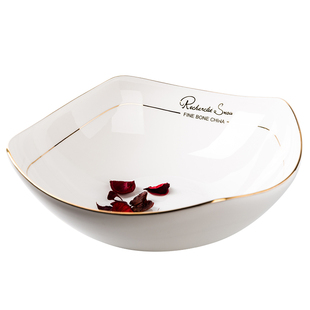 碗欧式碗碟创意北欧骨瓷家用汤碗面碗餐具套装大号大碗陶瓷沙拉碗