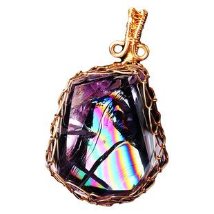 亲宝水晶14K包金阿赛斯特莱天然紫水晶吊坠项链