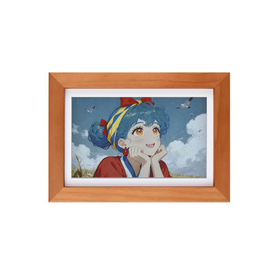 微雪 树莓派Zero 2W 7.3寸E6全彩色 电子墨水屏 实木相框 可壁挂