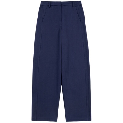 klee klee春女装环保棉双层厚针织布运动感休闲百搭舒适直筒裤