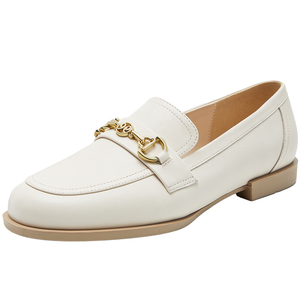 Nine West/玖熙2024年夏季新款乐福鞋女圆头衔扣通勤平跟单鞋女
