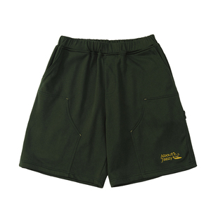 LoverLab日系复古纯棉休闲裤短裤男女 夏季宽松直筒纯色百搭卫裤