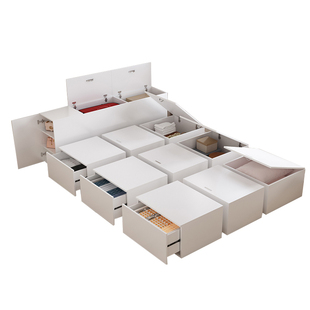 定制兔宝宝板日式小户型儿童储物床榻榻米床衣柜一体组合地台床箱