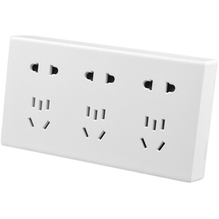 国际电工九孔插座86型雅白明装十孔开关明线多孔10A十五孔电源9孔