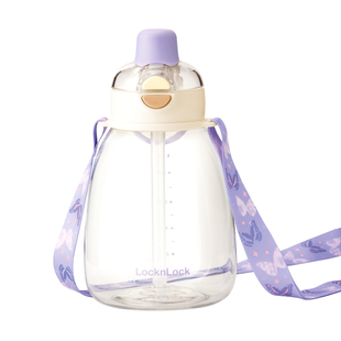 乐扣乐扣双拼杯大肚双饮成人Tritan吸管水杯夏天大容量刻度学生女