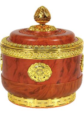 藏族八宝吉祥储物桶藏式糌粑盒