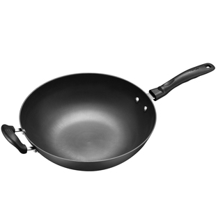 苏泊尔炒锅家用铁锅炒菜锅无涂层老式平底铸铁锅电磁炉燃气灶通用