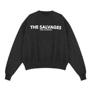 SALVAGES套头卫衣男圆领春秋款重磅薄款纯棉宽松潮牌美式复古上衣