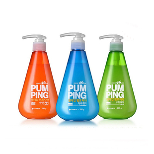 韩国进口LG按压式液体牙膏倍瑞奥PumPing 美白去口气薄荷竹盐牙膏