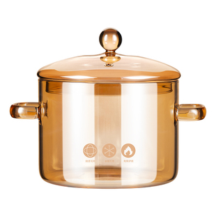 奶锅家用双耳高硼硅玻璃汤锅透明可明火电陶炉加热耐高温泡面碗炖