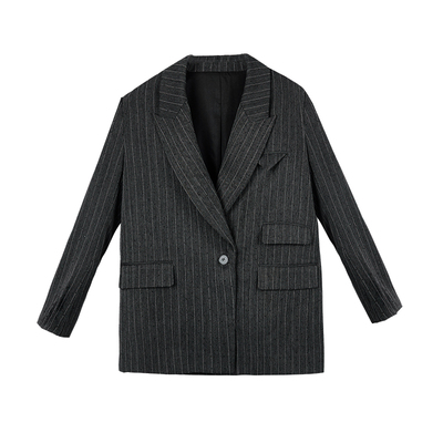 烫钻多袋戗驳领廓形西装女