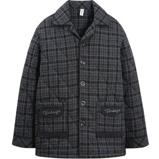 冬天睡衣男士单件上衣纯棉夹棉袄三层加厚大码保暖男款加绒家居服