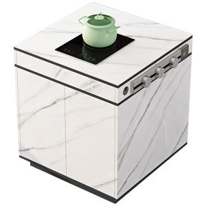 轻奢中岛台岩板餐桌带储物柜家用小户型厨房吧台岛台单独茶桌8E10